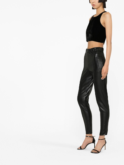 Ermanno Scervino Coated High-waist Skinny Trousers In 黑色