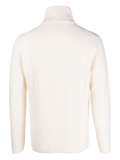 Dell'oglio Stand-collar Half-zip Jumper In 白色