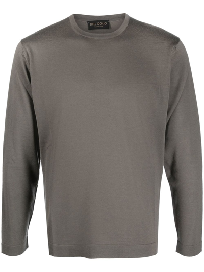 Dell'oglio Crew-neck Fine-knit Jumper In 灰色