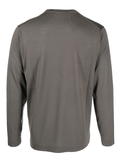 Dell'oglio Crew-neck Fine-knit Jumper In 灰色