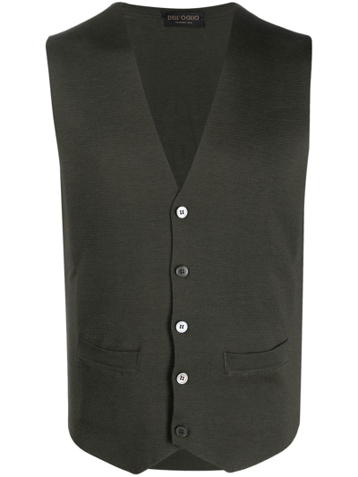 Dell'oglio V-neck Fine-knit Vest In 绿色