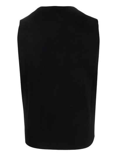 Dell'oglio V-neck Fine-knit Vest In 黑色