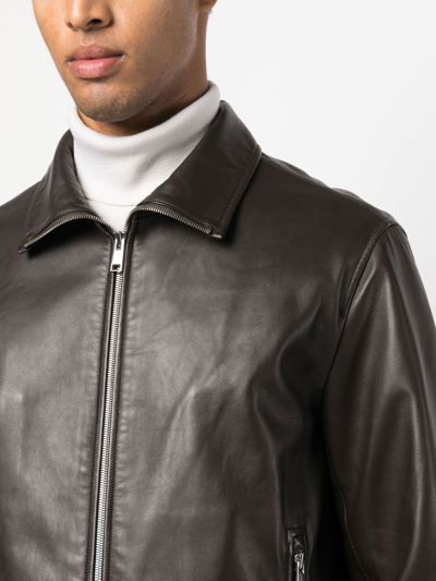 LEATHER ZIP-UP JACKET