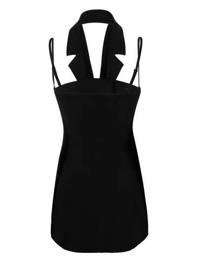 Shop Alessandro Vigilante Cut-out Halterneck Blazer Dress In 黑色
