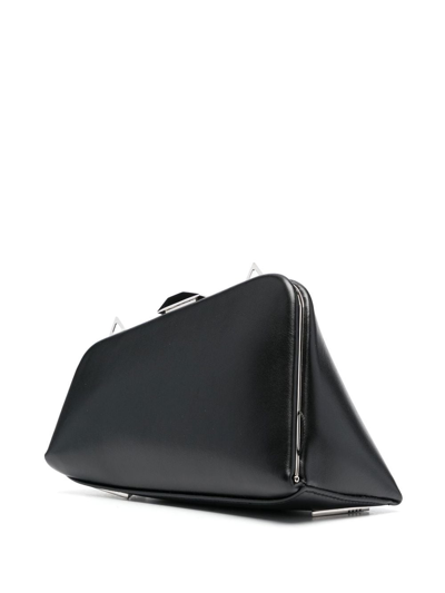 Attico Midnight Logo Detailed Clutch Bag In 黑色
