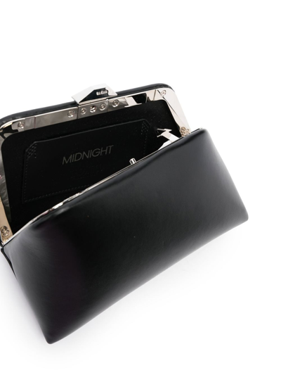 Attico Midnight Logo Detailed Clutch Bag In 黑色