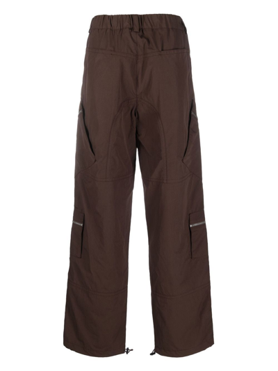 Shop Jacquemus Multiple-pocket Straight-leg Trousers In 褐色