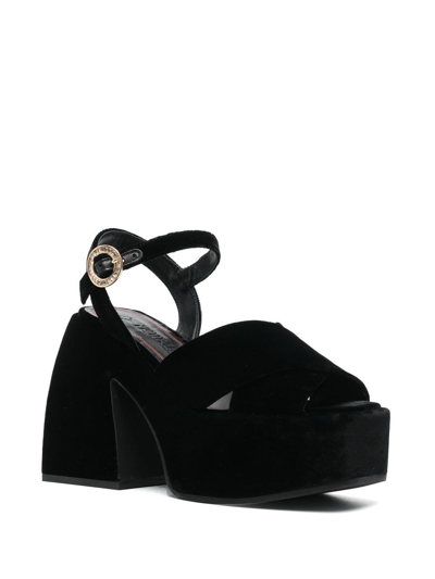 Shop Nodaleto Bulla Velvet 120mm Sandals In 黑色