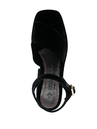 Shop Nodaleto Bulla Velvet 120mm Sandals In 黑色