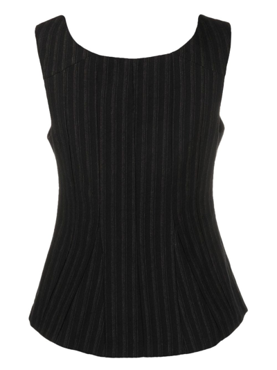 Shop Paloma Wool Ribbed Sleeveless Top In 黑色