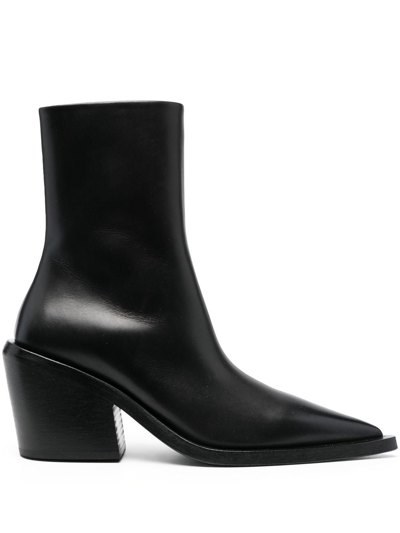 Shop Marsèll 90mm Block-heel Leather Boots In 黑色