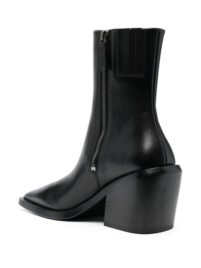 Shop Marsèll 90mm Block-heel Leather Boots In 黑色