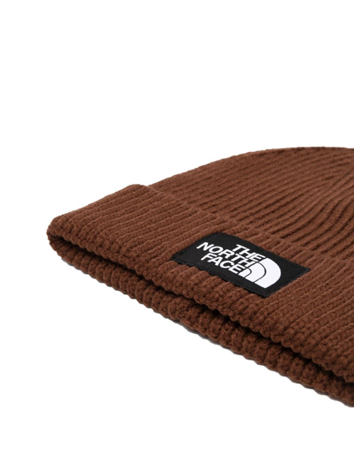Shop The North Face Ribbed-knit Logo-patch Hat In 褐色