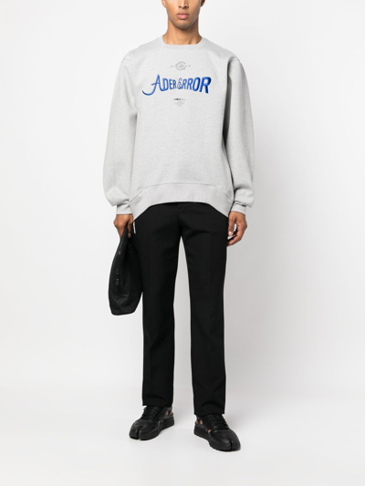 Ader Error Logo-print Long-sleeve Sweatshirt In 灰色