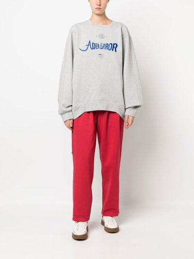 Ader Error Logo-print Long-sleeve Sweatshirt In 灰色