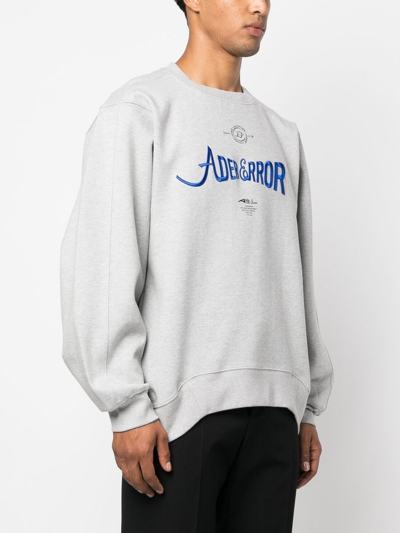Ader Error Logo-print Long-sleeve Sweatshirt In 灰色