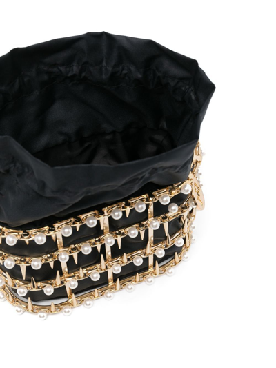 Shop Rosantica Pearl-detail Tote-bag In Black