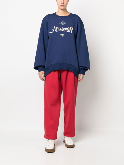 Ader Error Navy Verif Sweatshirt In 蓝色
