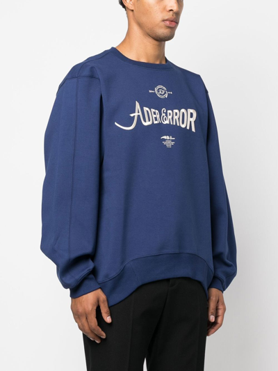 Shop Ader Error Logo-print Long-sleeve Sweatshirt In 蓝色