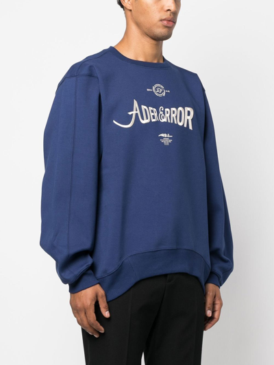 Ader Error Navy Verif Sweatshirt In 蓝色