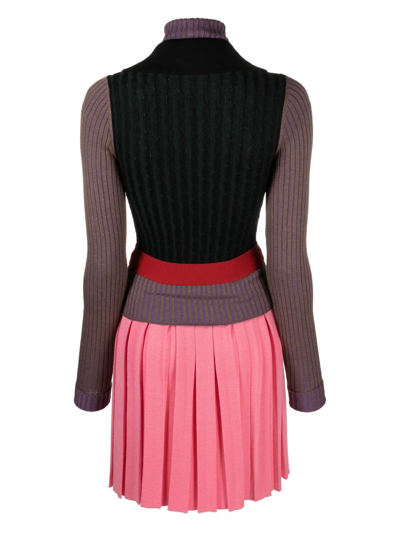 Shop Cormio Pleated Mini Dress In 黑色