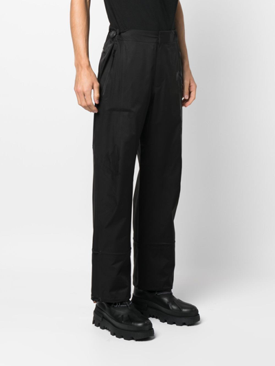 Shop Zegna Toggle-cuff Straight-leg Trousers In 黑色