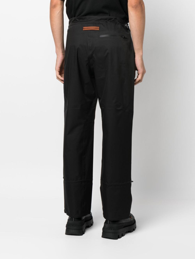 Zegna Toggle-cuff Straight-leg Trousers In 黑色