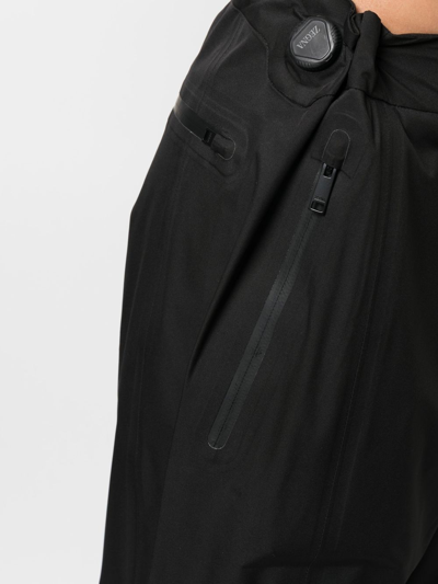 Shop Zegna Toggle-cuff Straight-leg Trousers In 黑色