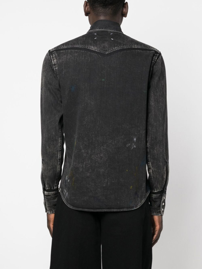 Shop Maison Margiela Front Press-stud Fastening Jacket In 黑色