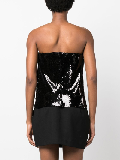 Shop Isabel Marant Mandy Sequin-embellished Top In 黑色