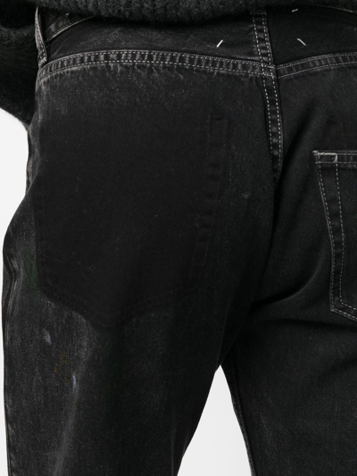 Shop Maison Margiela Paint Straight-leg Jeans In 黑色