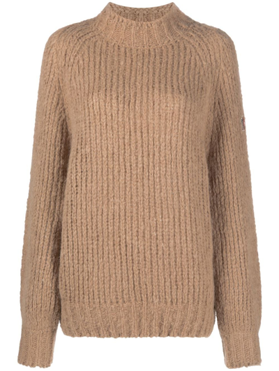Moncler Alpaca Wool-blend Sweater In Brown
