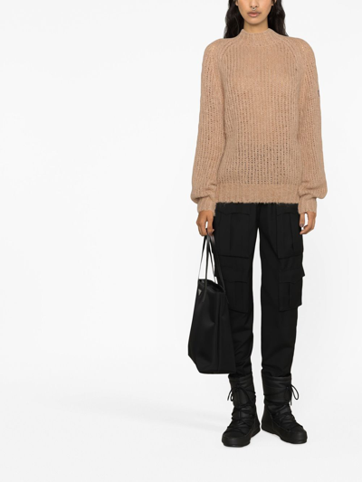 Moncler Alpaca Wool-blend Sweater In Brown