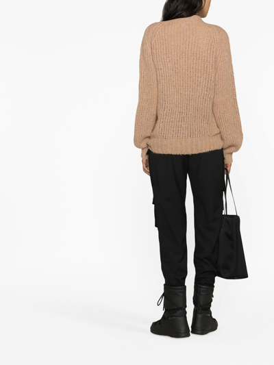 Moncler Alpaca Wool-blend Sweater In Brown