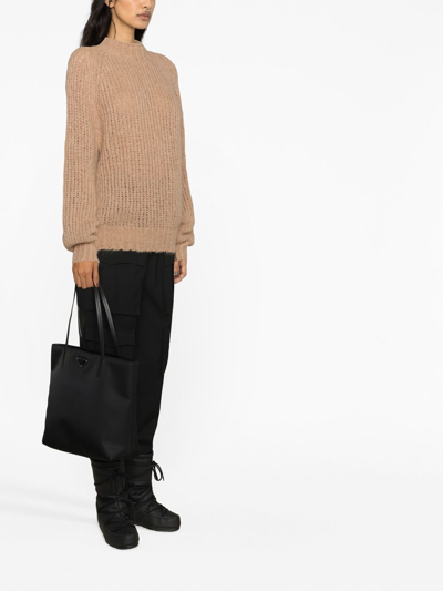 Moncler Alpaca Wool-blend Sweater In Brown