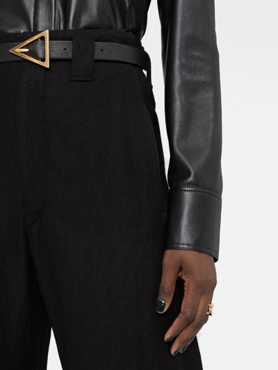 Shop Lemaire Cropped Tapered Trousers In 黑色