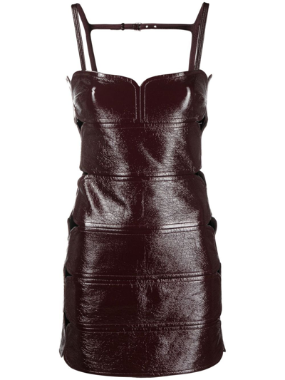 Shop Courrèges Sleeveless Panelled Minidress In 红色