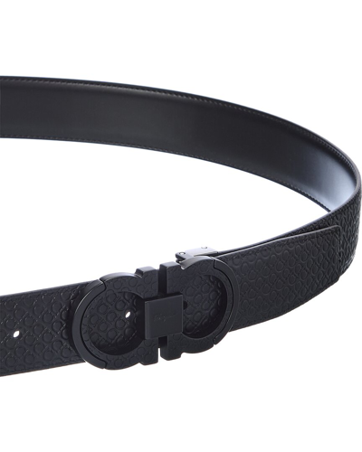 Shop Ferragamo Salvatore  Gancini Reversible & Adjustable Leather Belt In Black
