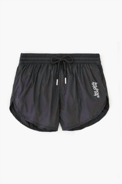 Shop Les Girls Les Boys Nylon Shorts In Black