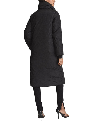 Shop Reiss Maura Long Puffer Coat In Black
