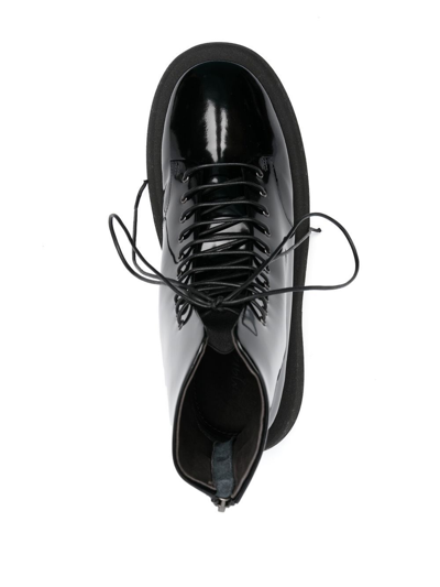 Marsèll 55mm Patent Lace-up Boots In Black