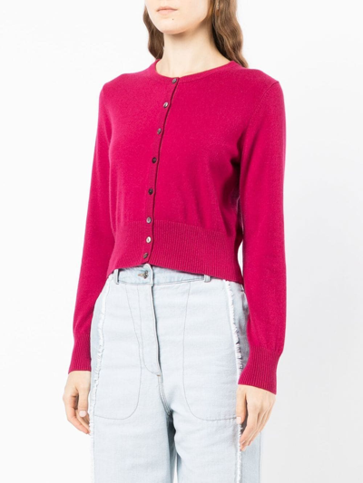 Shop N•peal Organic-cotton Knit Cardigan In Purple