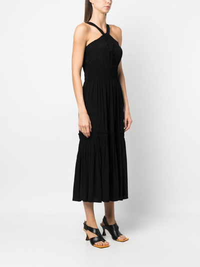 Shop Proenza Schouler White Label Sleeveless Shirred-effect Dress In Black