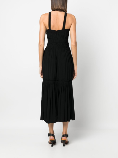 Shop Proenza Schouler White Label Sleeveless Shirred-effect Dress In Black