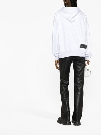 We11 Done Logo-embroidered Oversized Hoodie In Grey