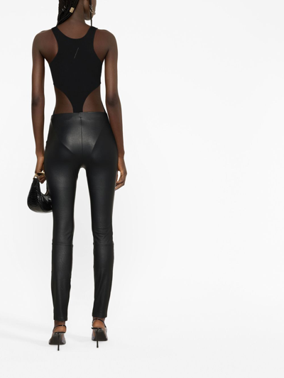 Shop Good American Good Waist Faux-leather Leggings In Black