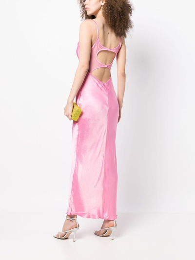 Shop Bec & Bridge Cutout-detail Slip Dress In Pink