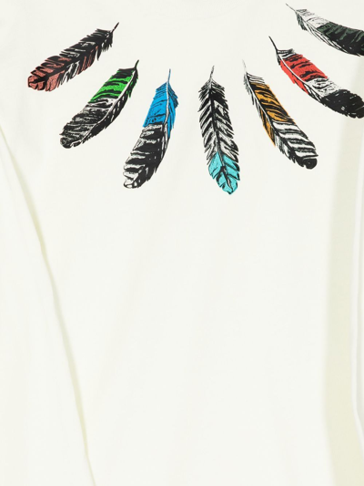 Shop Marcelo Burlon County Of Milan Feathers Long-sleeve T-shirt In White