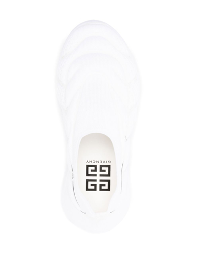 Givenchy White Fabric Tk-360 Slip On Sneakers In White