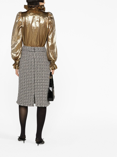 Lanvin Tweed Pencil Skirt In Black